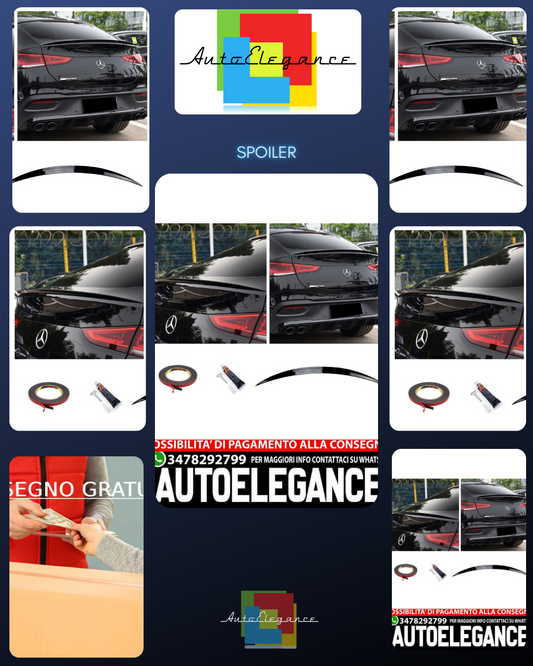 Adatto per Mercedes C167 GLE Coupé SPOILER POSTERIORE LIP NERO LUCIDO