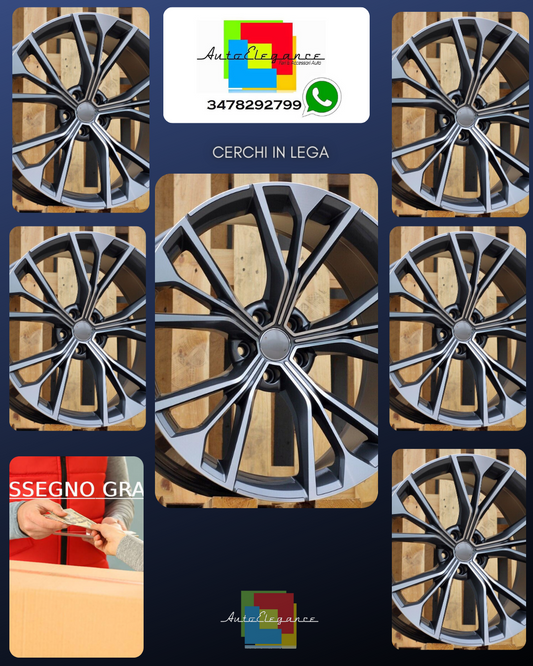 ADATTO per Audi Q7 Q8 S-Line CERCHIO IN LEGA 21 inch 5x112 10J SQ8 Design Grigio