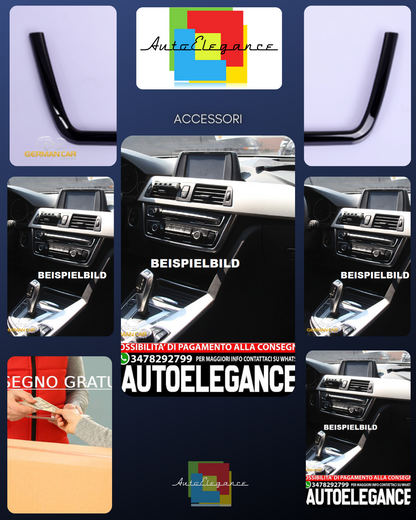 Per BMW Serie 3 F30 e F31 telaio nero lucido console centrale