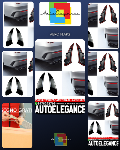 ADATTO PER MERCEDES C118 CLA AMG OTTICA FLICS AERO FLAPS NERO