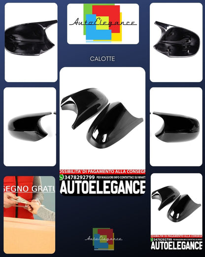 Tappi per specchietti neri sportivi per cambio per BMW E87/E81/E82/E88 + E90/E91/E92/E93 LCI