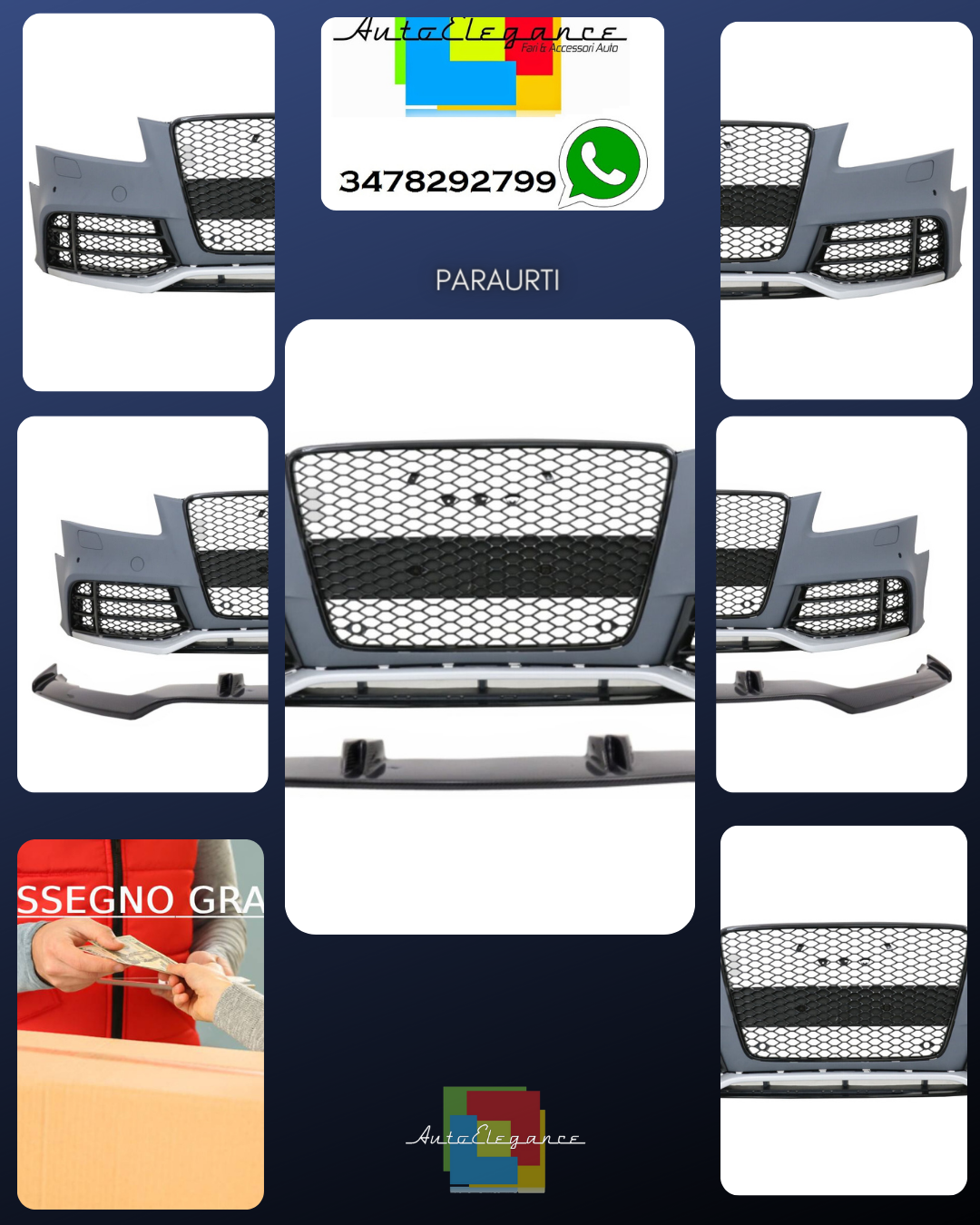 Front Bumper for Audi A5 8T Pre Facelift 07-11 RS5 Look Add-On Spoiler Lip 