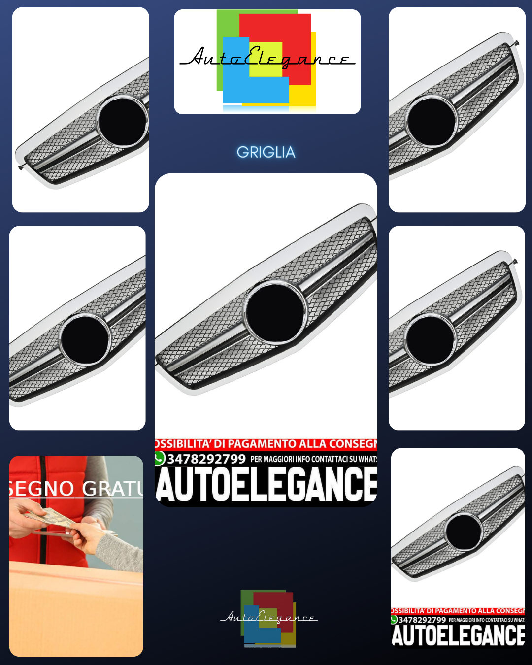 Sports grille for Mercedes W212 S212 E UNTIL 2013 Unpainted AMG LOOK 