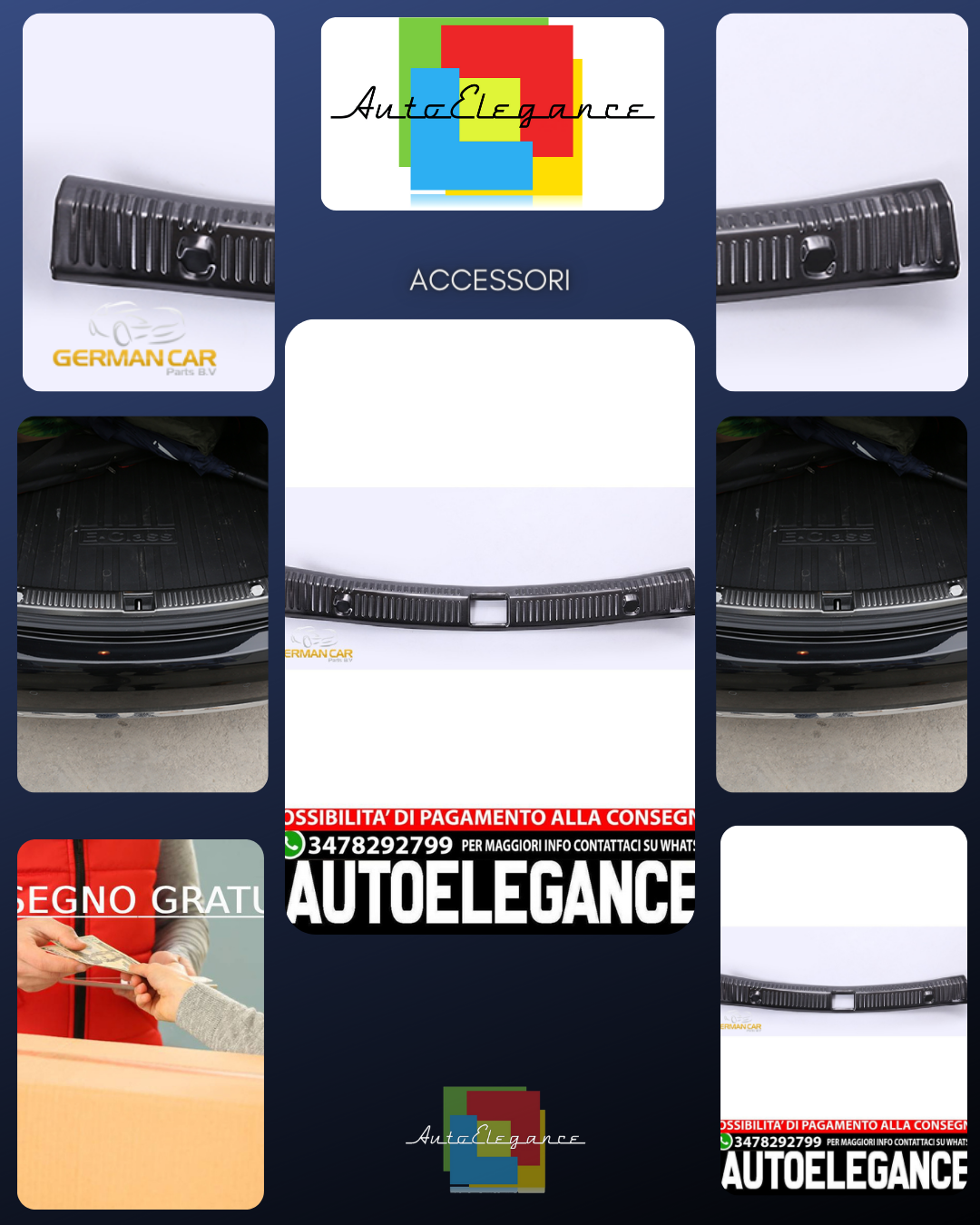 Per Mercedes W213 Classe E parabordo bagagliaio acciaio inox titanio