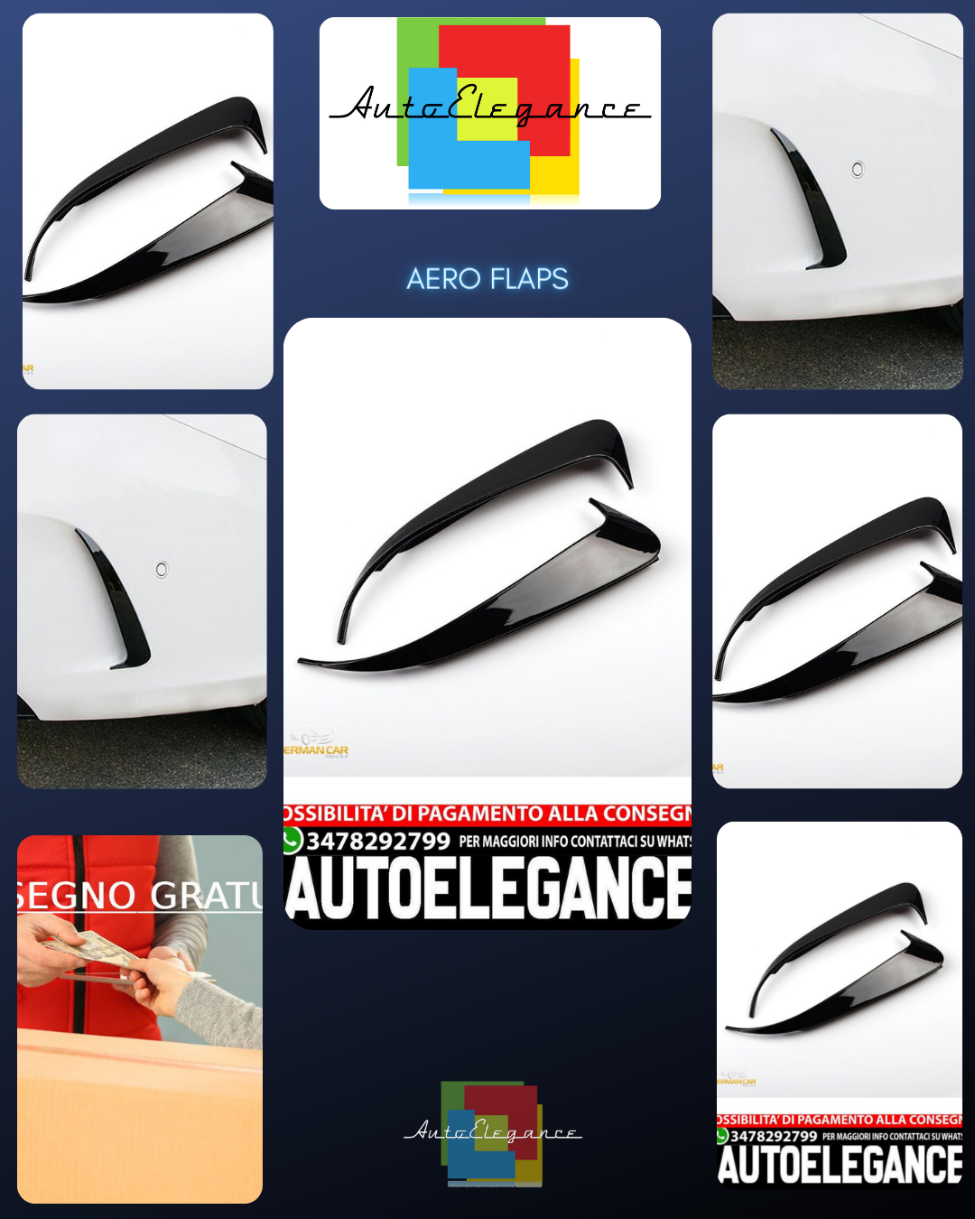 Adatto per MERCEDES W205 CLASSE C POSTERIORE OTTICA AMG FLICS AERO FLAPS NERO