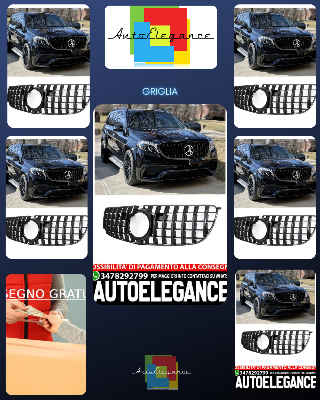 Griglia sportiva per Mercedes W166 GLS DAL 2016 PANAMERICANA AMG GT OPTIK