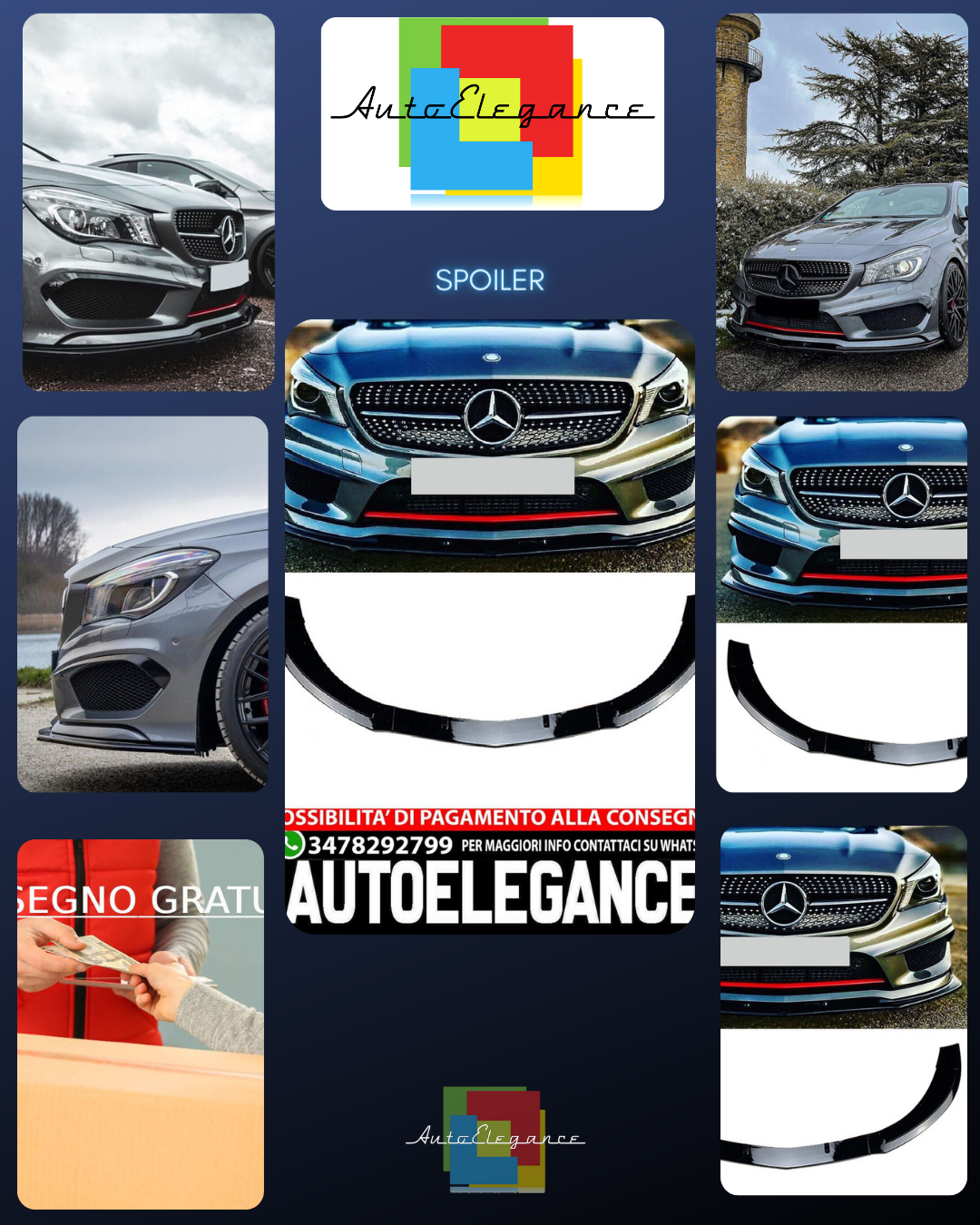 Adatto per Mercedes C117 X117 CLA con pacchetto AMG splitter spoiler anteriore