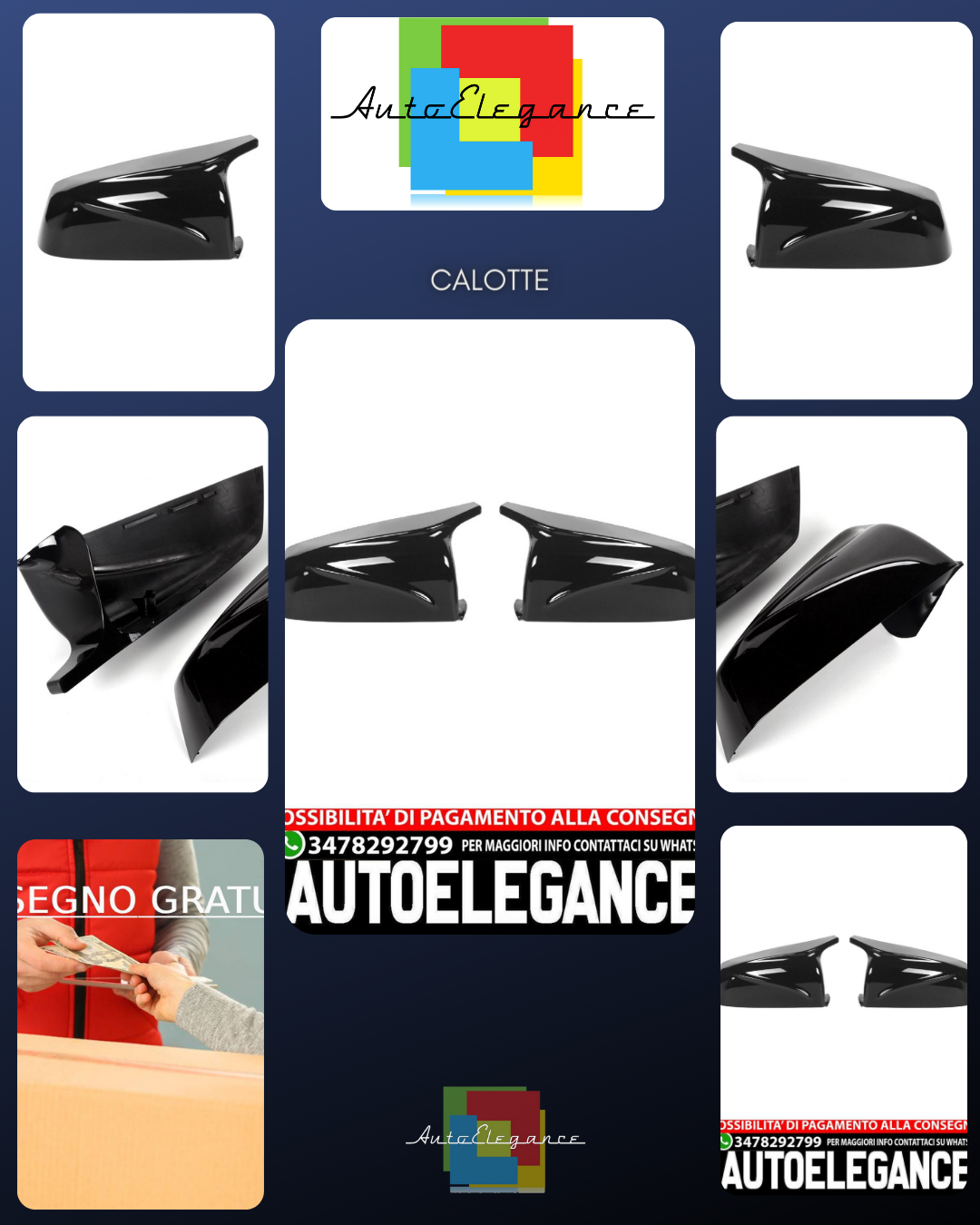 Black Sport Mirror Caps for Gear Shift Fits BMW F01 F07 (PRE-LCI) 