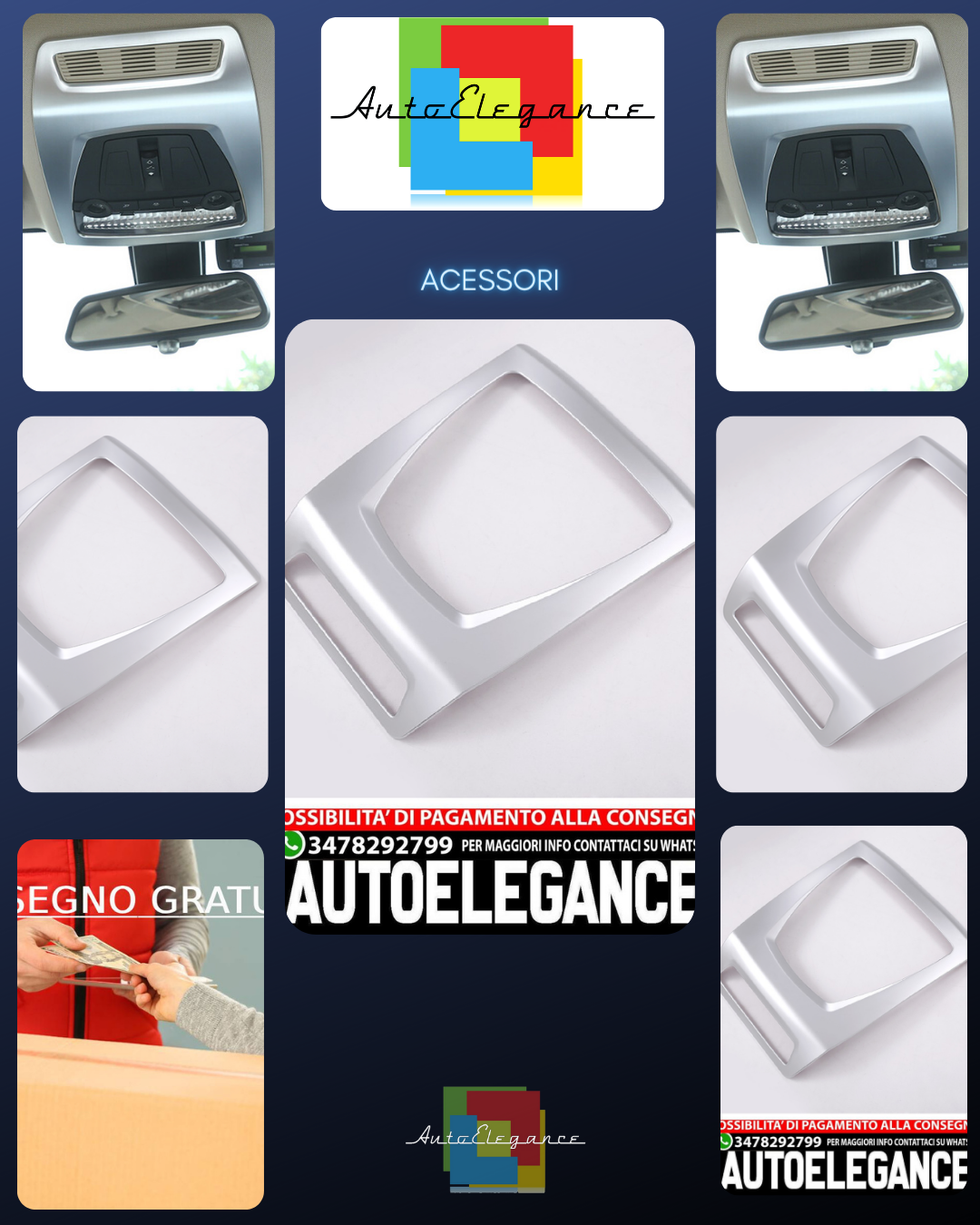 Per BMW Serie 5 F10, X3 F25 e X4 F26 luce lettura telaio cromato diaframma