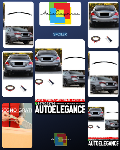 SPOILER POSTERIORE LABBRO NERO LUCIDO adatto per MERCEDES W213 CLASSE E