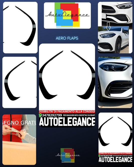 FRONT AERO FLAPS SPOILER SUITABLE FOR MERCEDES W206 S206 C AMG LINE 