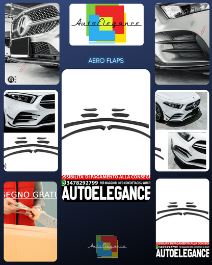 Per Mercedes W177 Classe A anteriore AMG OTTICA AERO FLAPS NERO