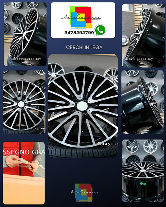 ADATTO per per Mercedes E S CLAS 20 inch 5x112 Stile AMG Multi Raggi Nero Ruote