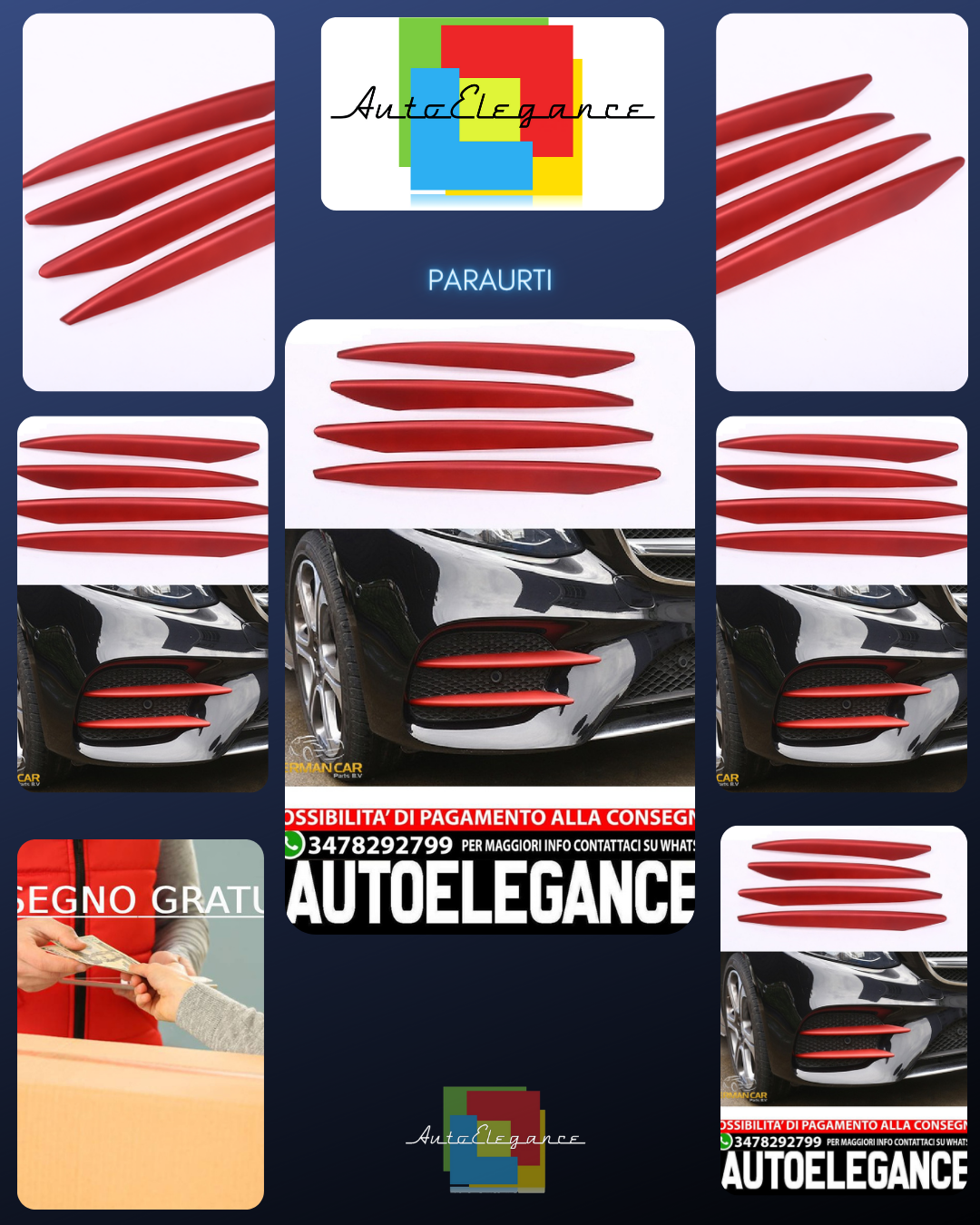 Paraurti per Mercedes W213 Classe E griglia finlandese ROSSO TUNING