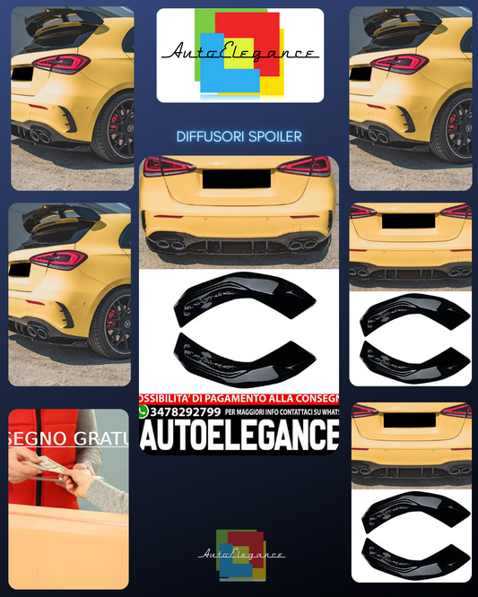PER MERCEDES W177 A35 + A45 LATI SPLITTER SPOILER DIFFUSORE GREMBIULE