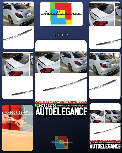 Adatto per MERCEDES W205 CLASSE C SPOILER POSTERIORE LABBRO OTTICO CARBONIO