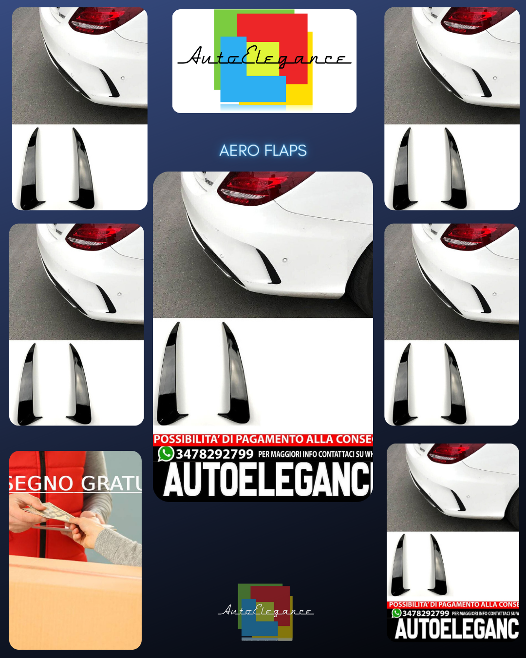 SUITABLE FOR MERCEDES S205 MODEL T AMG OPTIC FLICS AERO FLAPS BLACK 