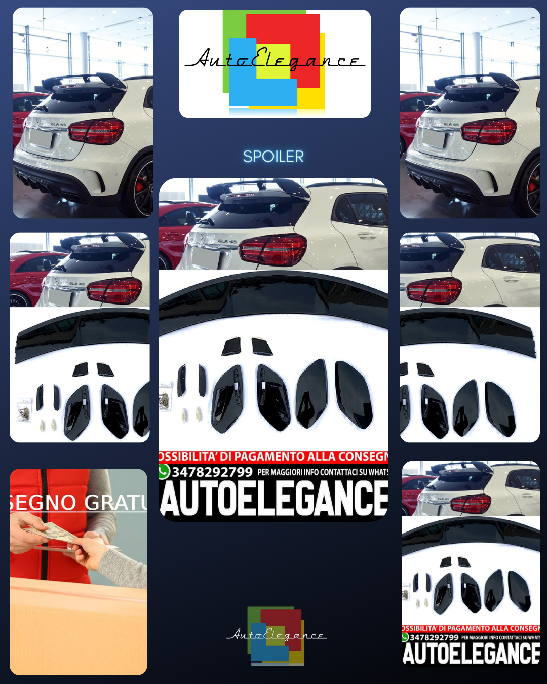 For Mercedes X156 GLA CLASS ROOF SPOILER REAR WING AMG BLACK OPTIC 