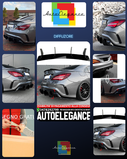 Adatto per diffusore sottospoiler Mercedes C117 X117 CLA 45 AMG