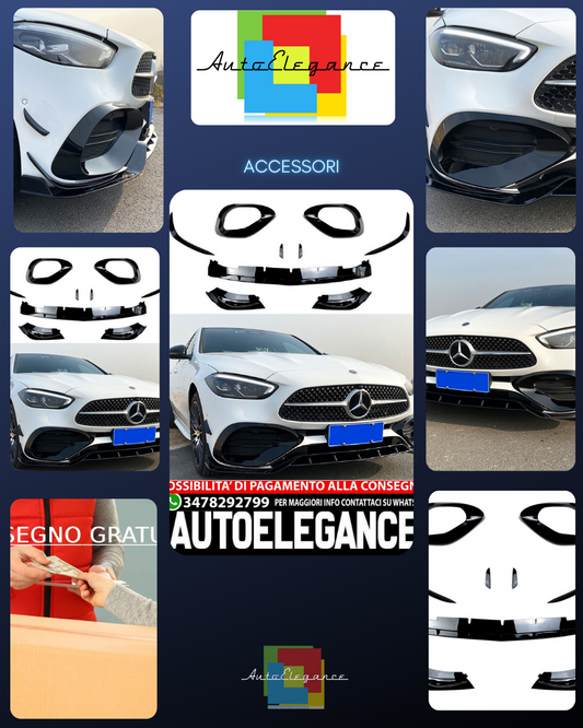 Adatto per W206 S206 Classe C Aero AMG Line spoiler labbro spoiler