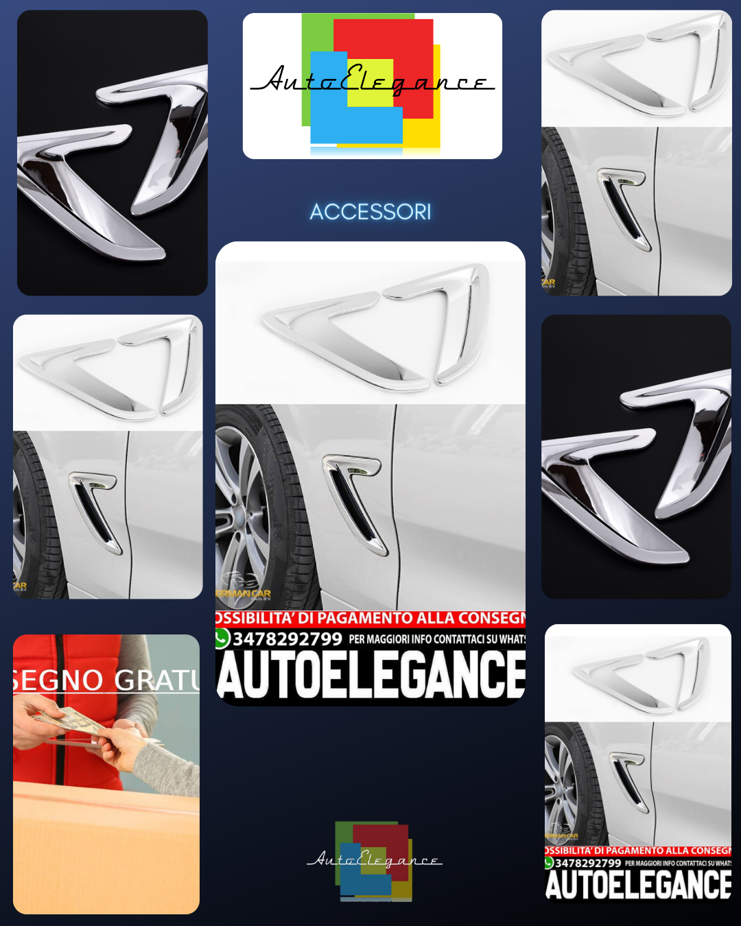 Per BMW F34 GT aletta Performance Style griglia cromata