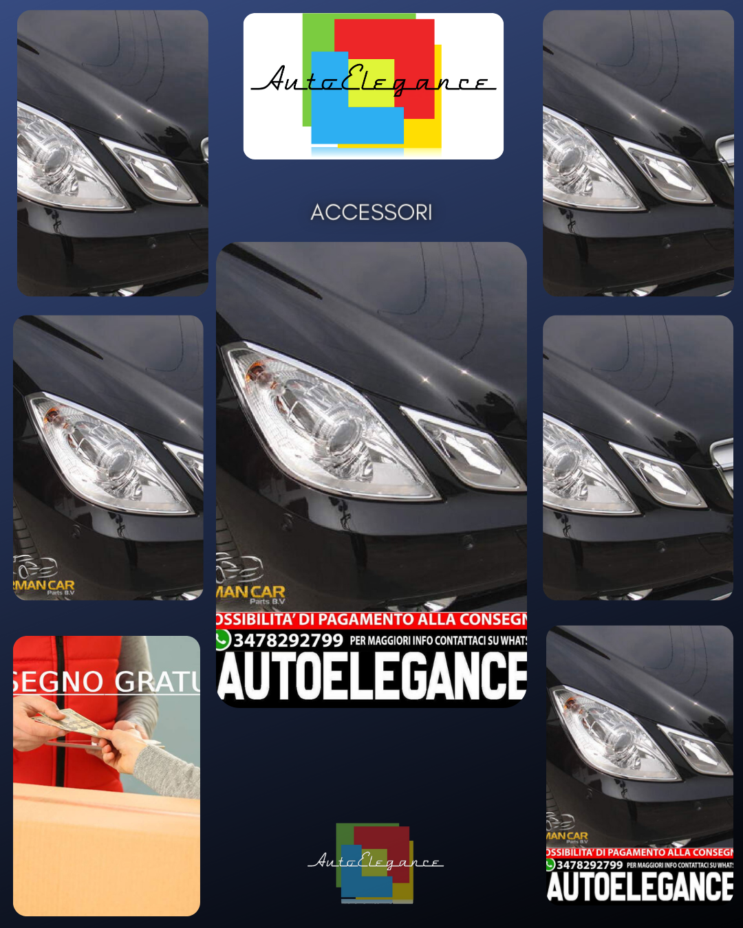 PER MERCEDES C207 A207 COUPE CABRIO TELAIO FANALE CROMATO