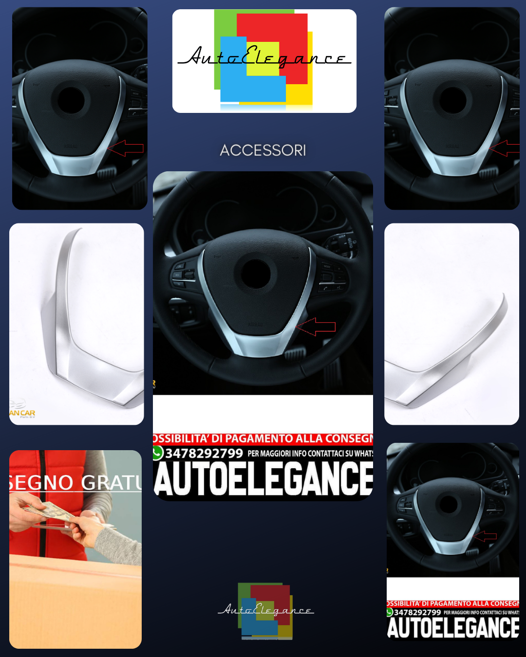 Per BMW X3 X4 X5 F15 F25 F26 pannello volante telaio cromato opaco