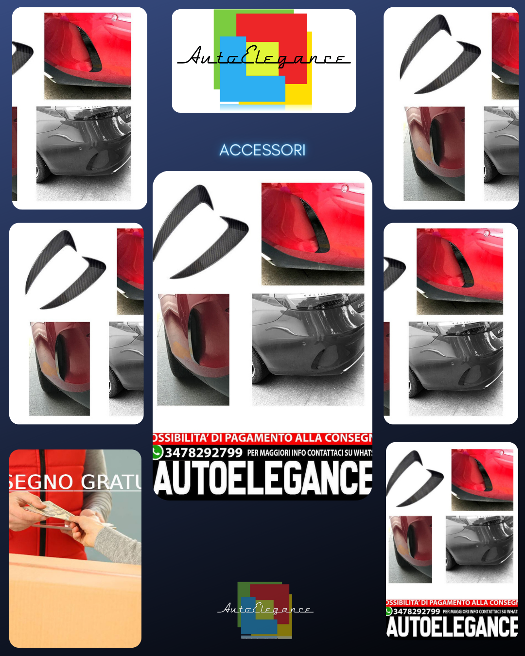 AMG LOOK AERO FLAPS CARBON LOOK posteriore per Mercedes C238 A238 Classe E