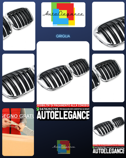 ADATTO A BMW X1 F48 2015-2019 SPORT DOPPIO PONTE CROMATO NERO