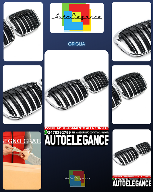 SUITABLE FOR BMW X1 F48 2015-2019 SPORT DOUBLE BRIDGE CHROME BLACK 