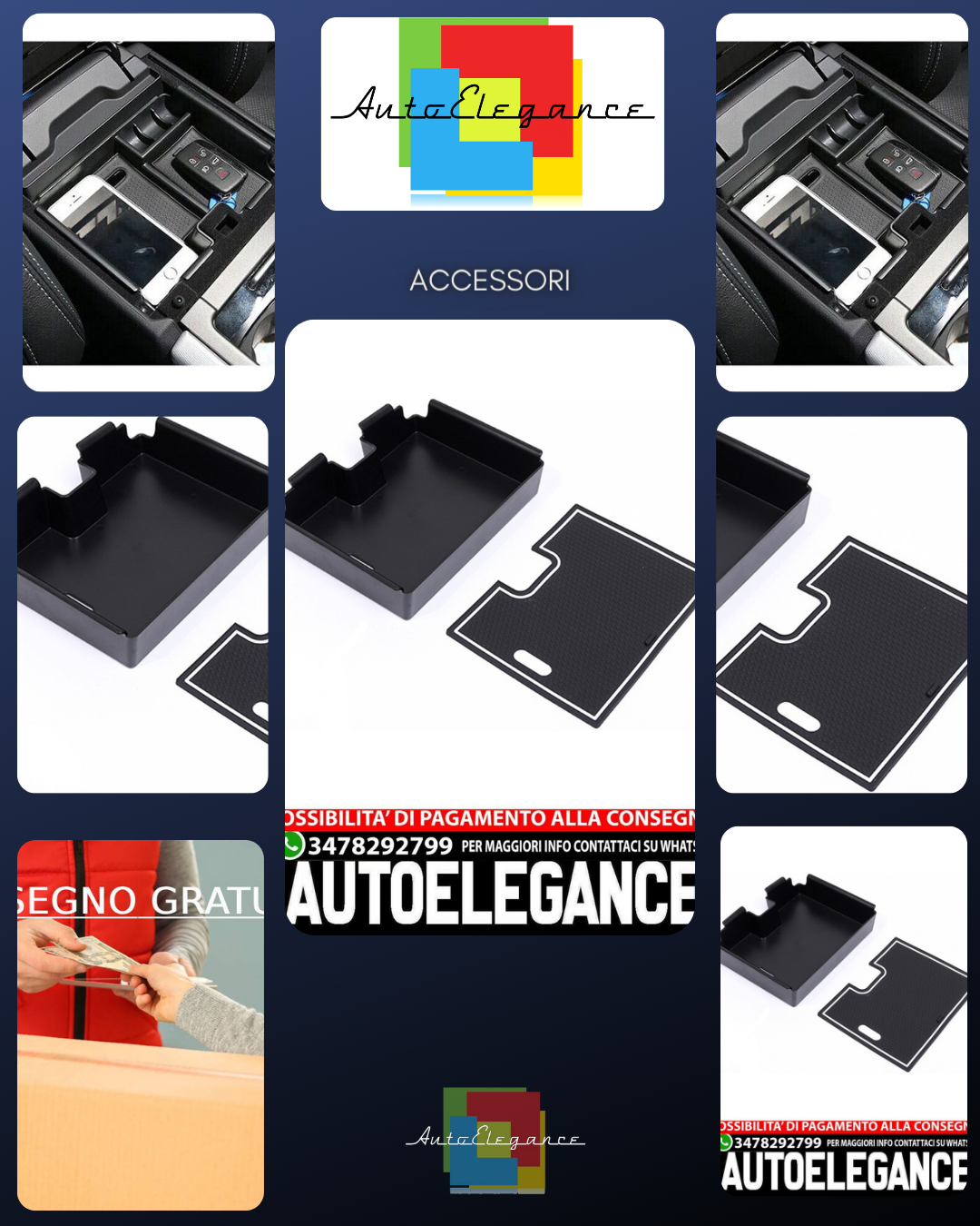 Scatola portaoggetti per Range Rover Evoque console centrale