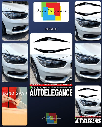 Per BMW F20 F21 LCI 2015-2019 pannelli fari aspetto cattivo nero lucido