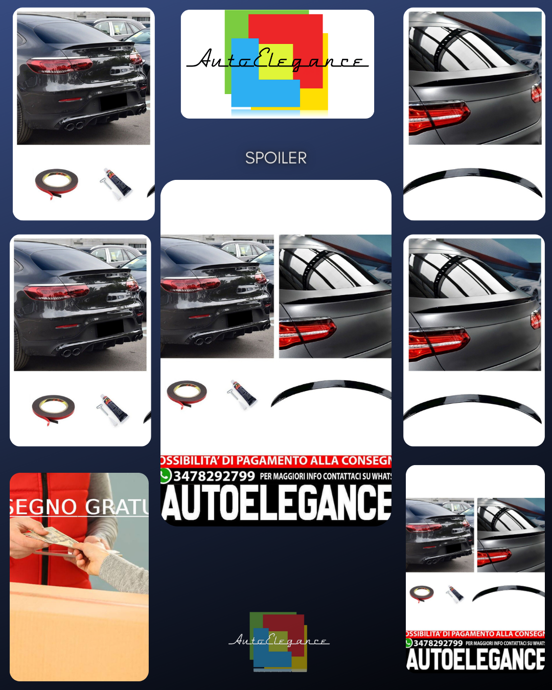 Suitable for MERCEDES C253 GLC Coupe REAR SPOILER LIP GLOSS BLACK 