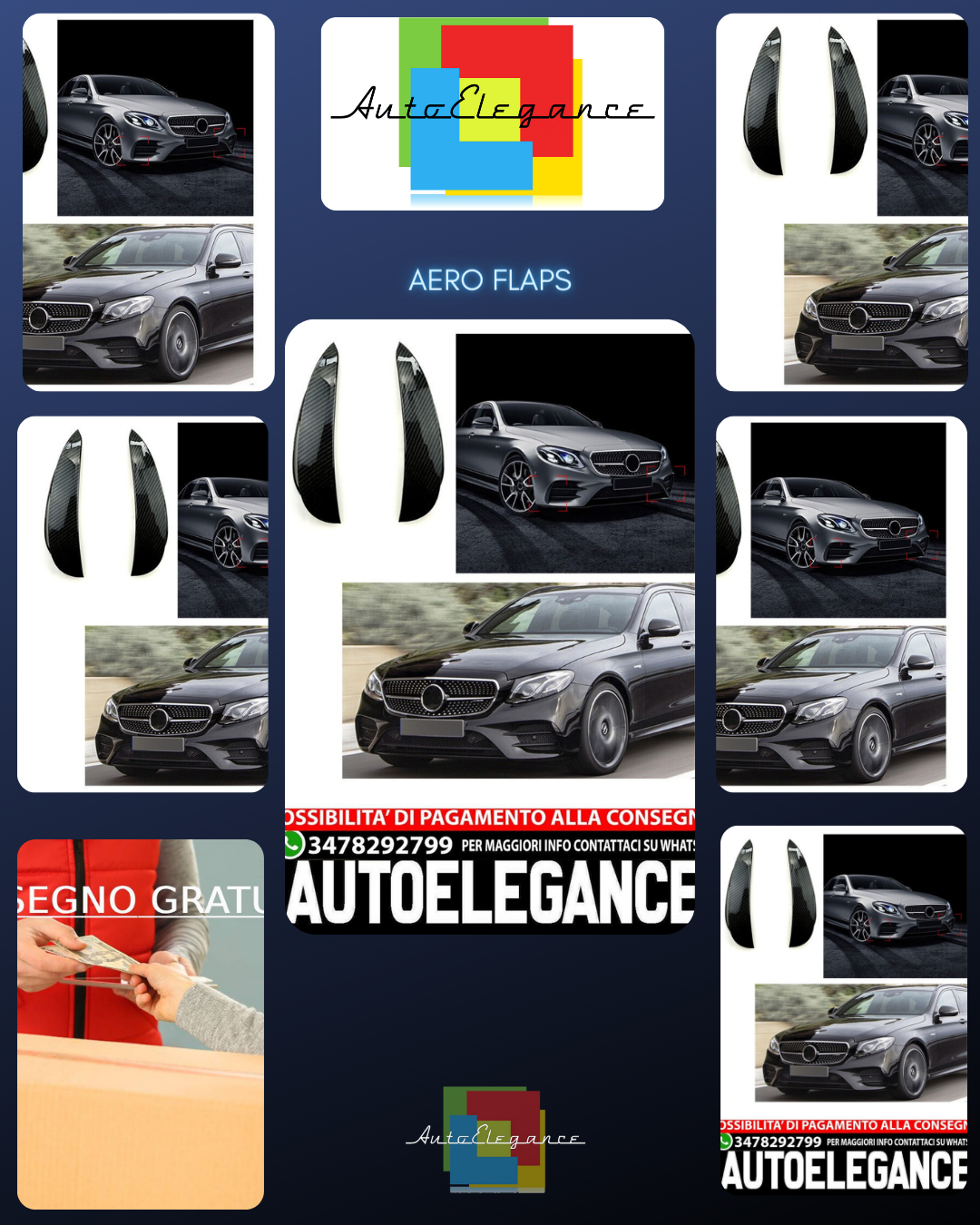 Suitable for Mercedes W213 E-Class AMG AERO OPTIC FLAPS CARBON OPTIC front 