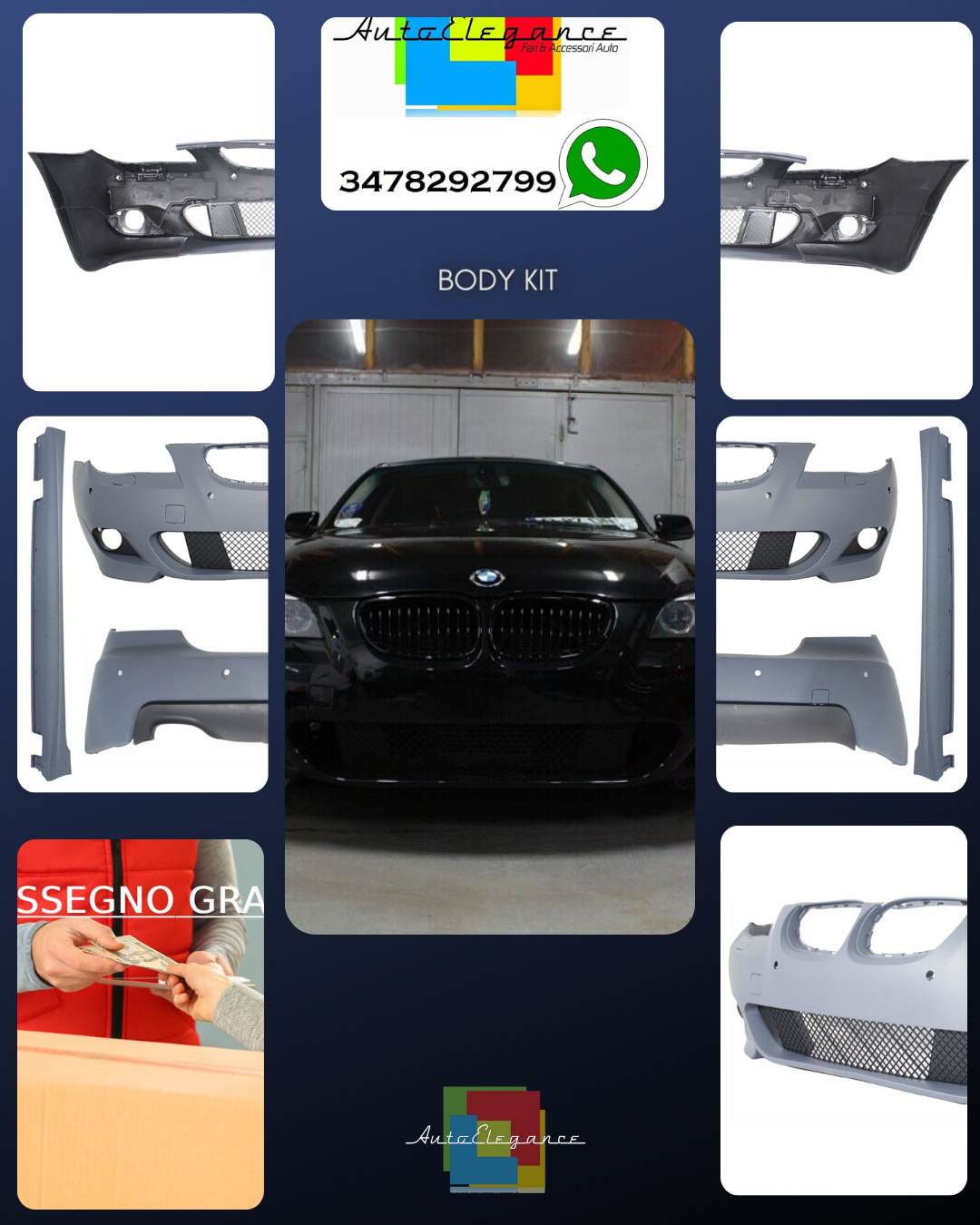 Body Kit for BMW 5 E60 03-07 Bumper M-Technik Look PDC 24mm 