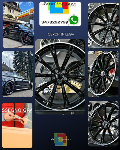 ADATTO per Audi A4 A5 A6 A7 A8 S LINE 19 inch 5x112 Abt Design Nero Lucido Ruote