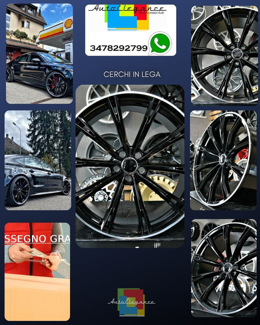 SUITABLE for Audi A4 A5 A6 A7 A8 S LINE 19 inch 5x112 Abt Design Gloss Black Wheels 