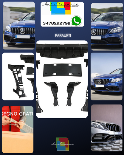 Bumper for Mercedes C W205 S205 A205 C205 2014-2020 Facelift C63 Look 