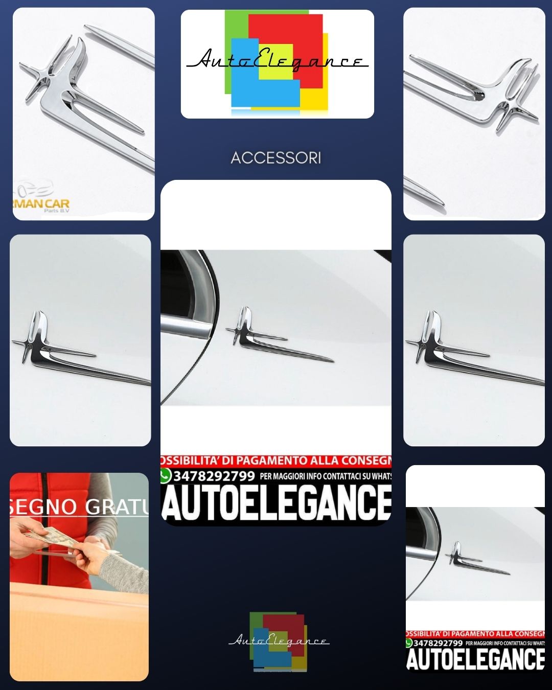For Mercedes X253 and W205 Chrome Emblem Ornament Tuning Long Version 
