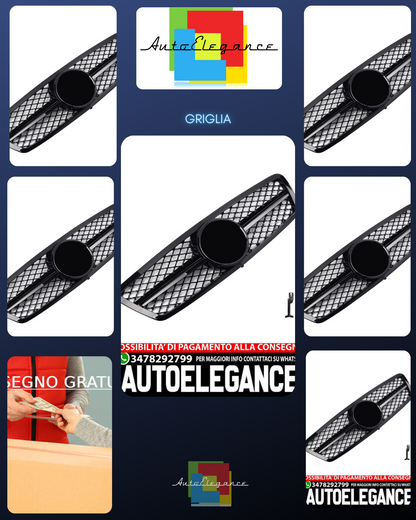 GRIGLIA RADIATORE SPORTIVA GRIGLIA LUCIDA ADATTA PER MERCEDES W203 CLASSE C
