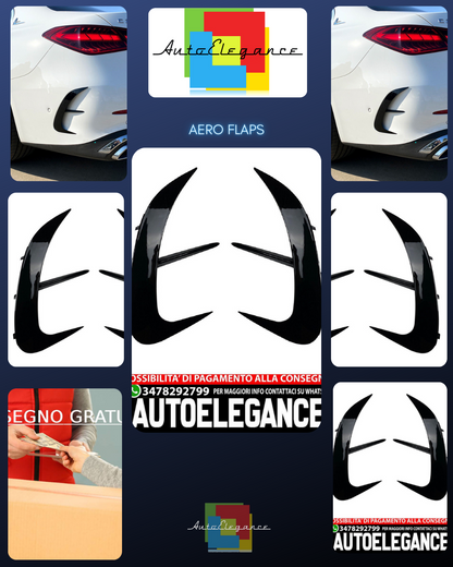 Adatto per Mercedes W206 Classe C posteriore AMG OTTICA FLICS AERO FLAPS NERO