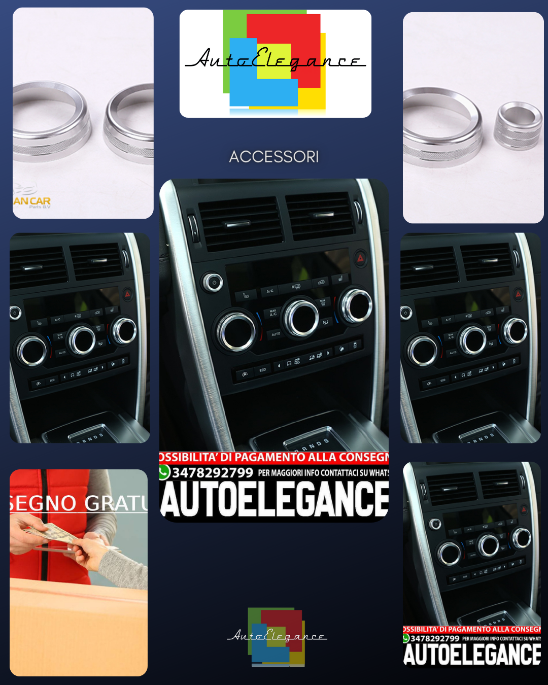 Anelli radiocomando per Land Rover Discovery Sport L550 alluminio