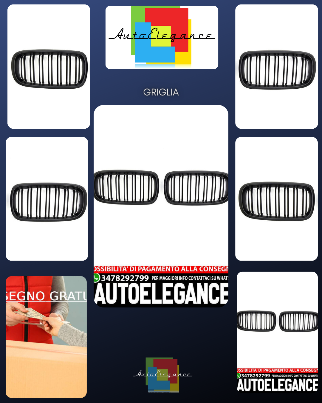 GRIGLIA PER BMW X5 X6 F15 F16 NERO OPACO