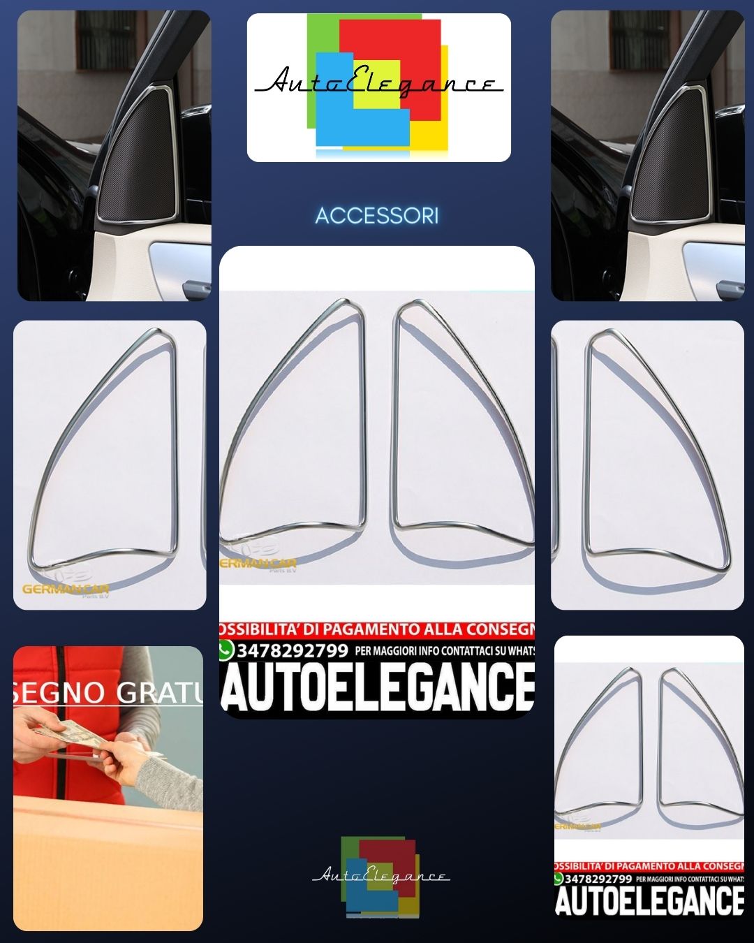 Per Mercedes W166 ML GL GLE GLS altoparlanti copertura telaio cromato porte