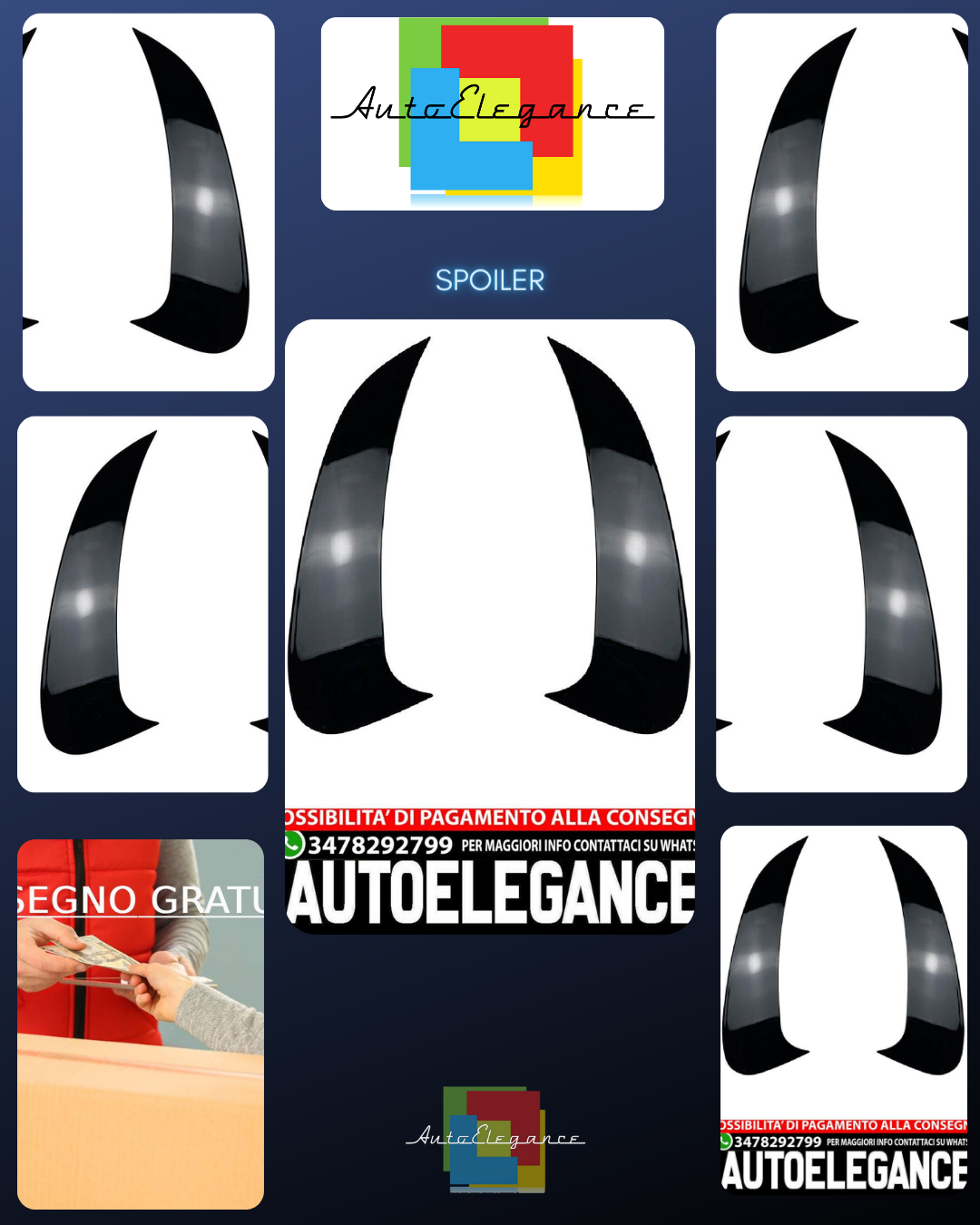 Adatto per Mercedes W206 Classe C posteriore AMG OTTICA FLICS AERO FLAPS NERO