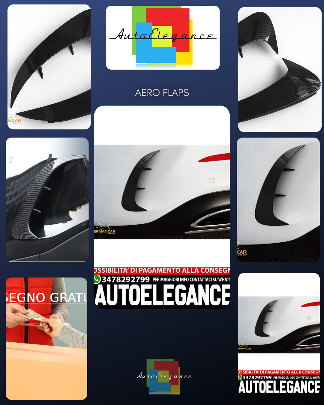 Per Mercedes V177 Classe A posteriore AMG OTTICA AERO FLAPS CARBONIO