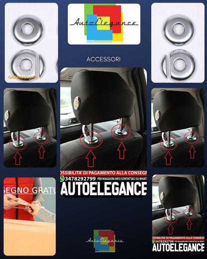 Poggiatesta per BMW Serie 3 F30, F31 e F34 GT telaio cromato