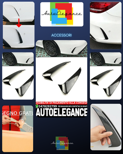 Adatto per Mercedes W205 Classe C posteriore AMG OTTICA FLICS AERO FLAPS CARBONI