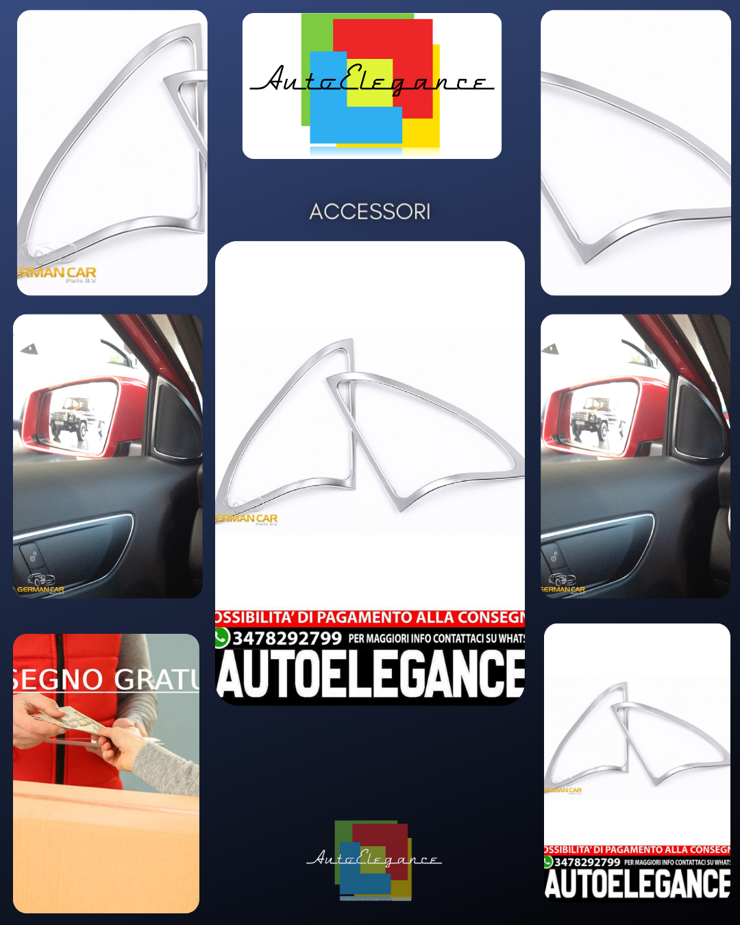 For Mercedes X156 W176 Speakers Chrome Frame Front Door Panel 