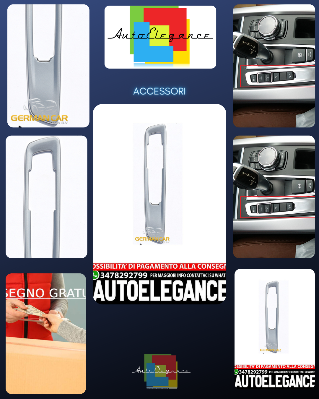 For BMW X5 X6 F15 F16 Gear Shift Panel Frame Chrome Background 